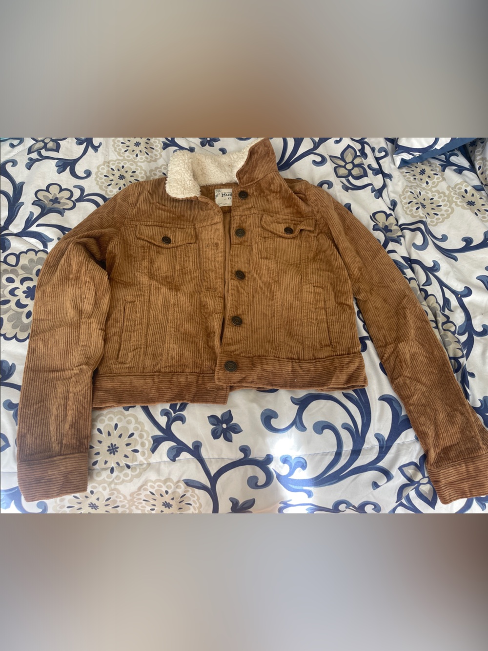 Mudd Brown Corduroy Sherpa-Lined Jean Jacket